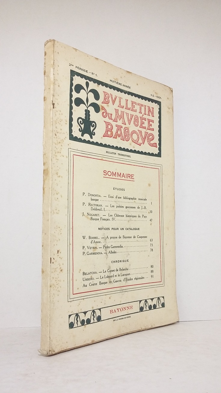 Bulletin du Musée Basque -2me période. - n°1. 1-2 - 1931 