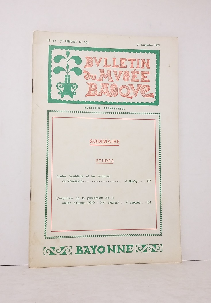 Bulletin du Musée Basque - n°52 (3e période n°30)