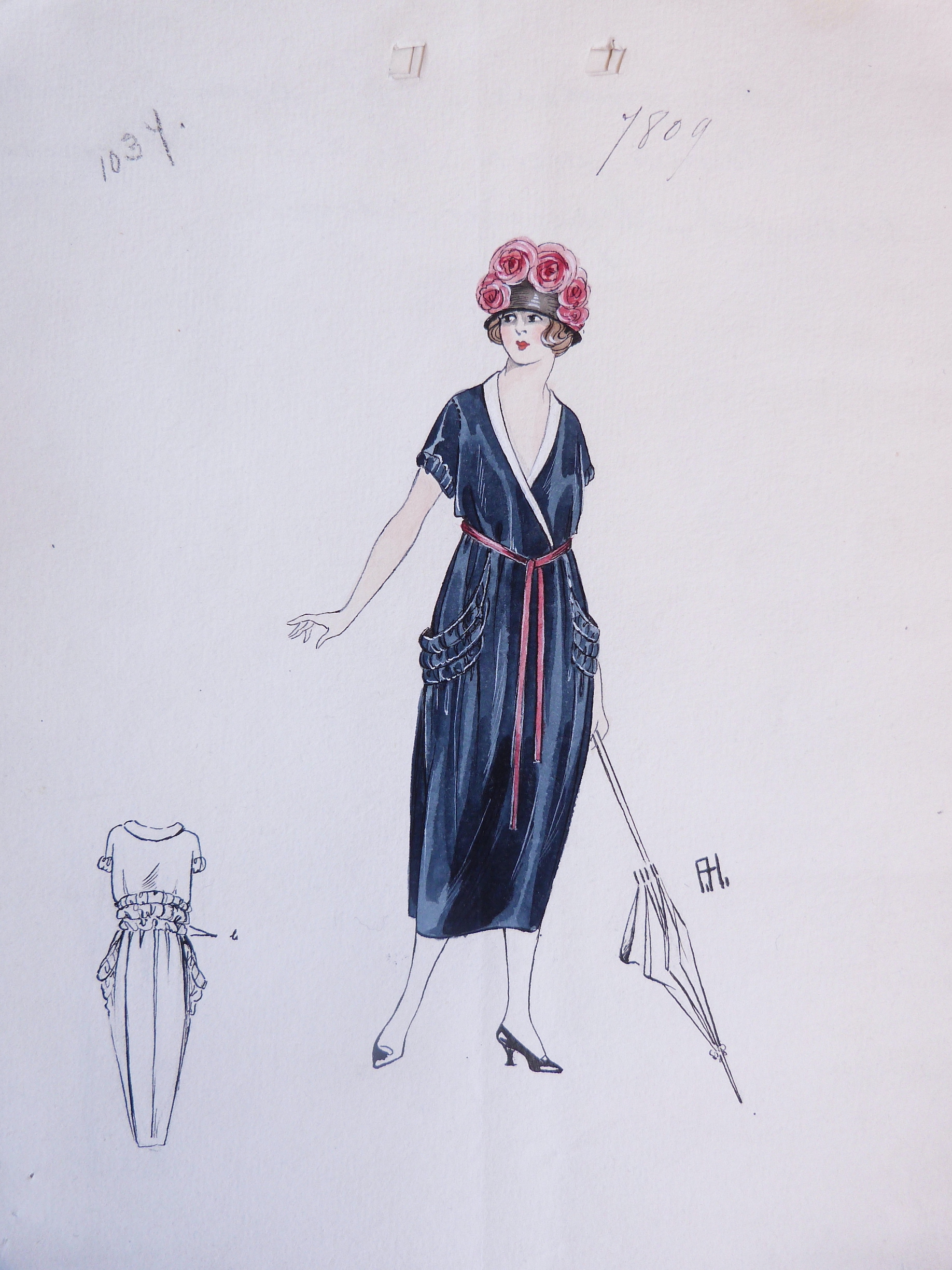 Dessins originaux de mode des Années Folles