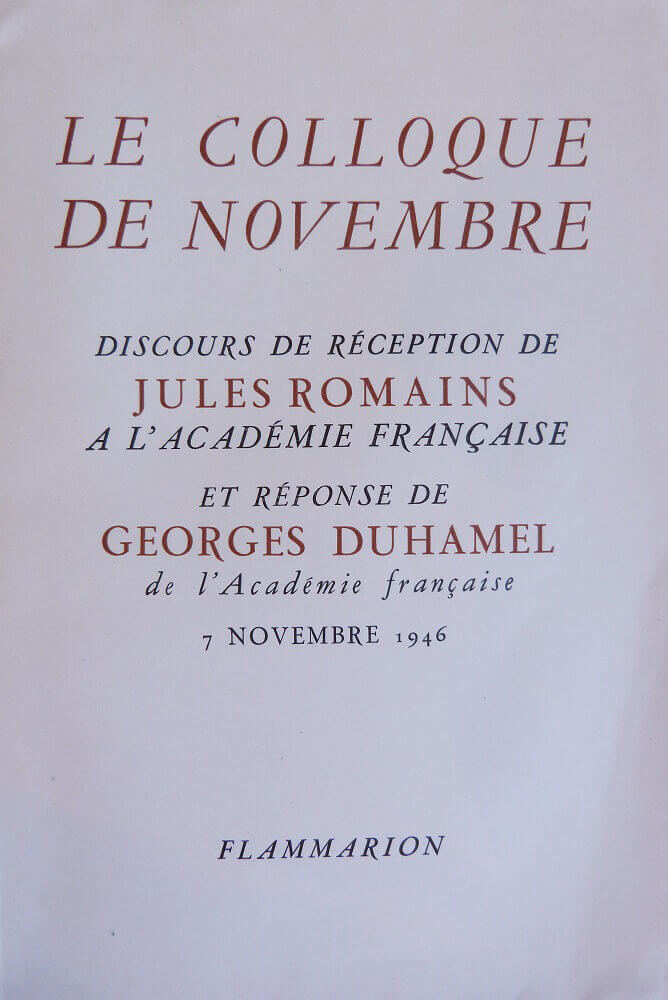 Le colloque de Novembre.