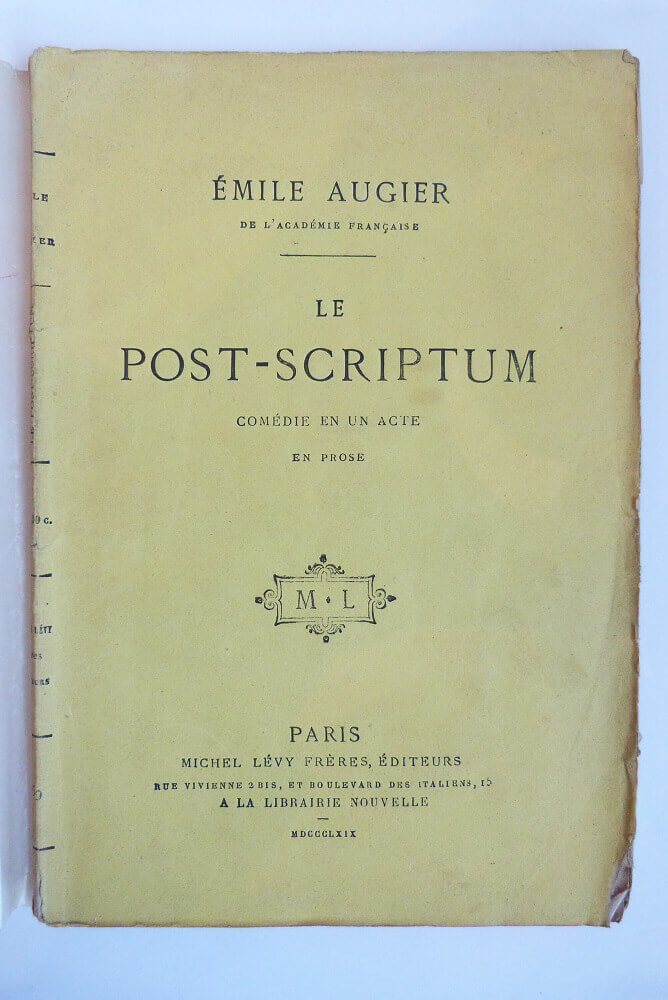 Le post-scriptum, comédie en un acte en prose