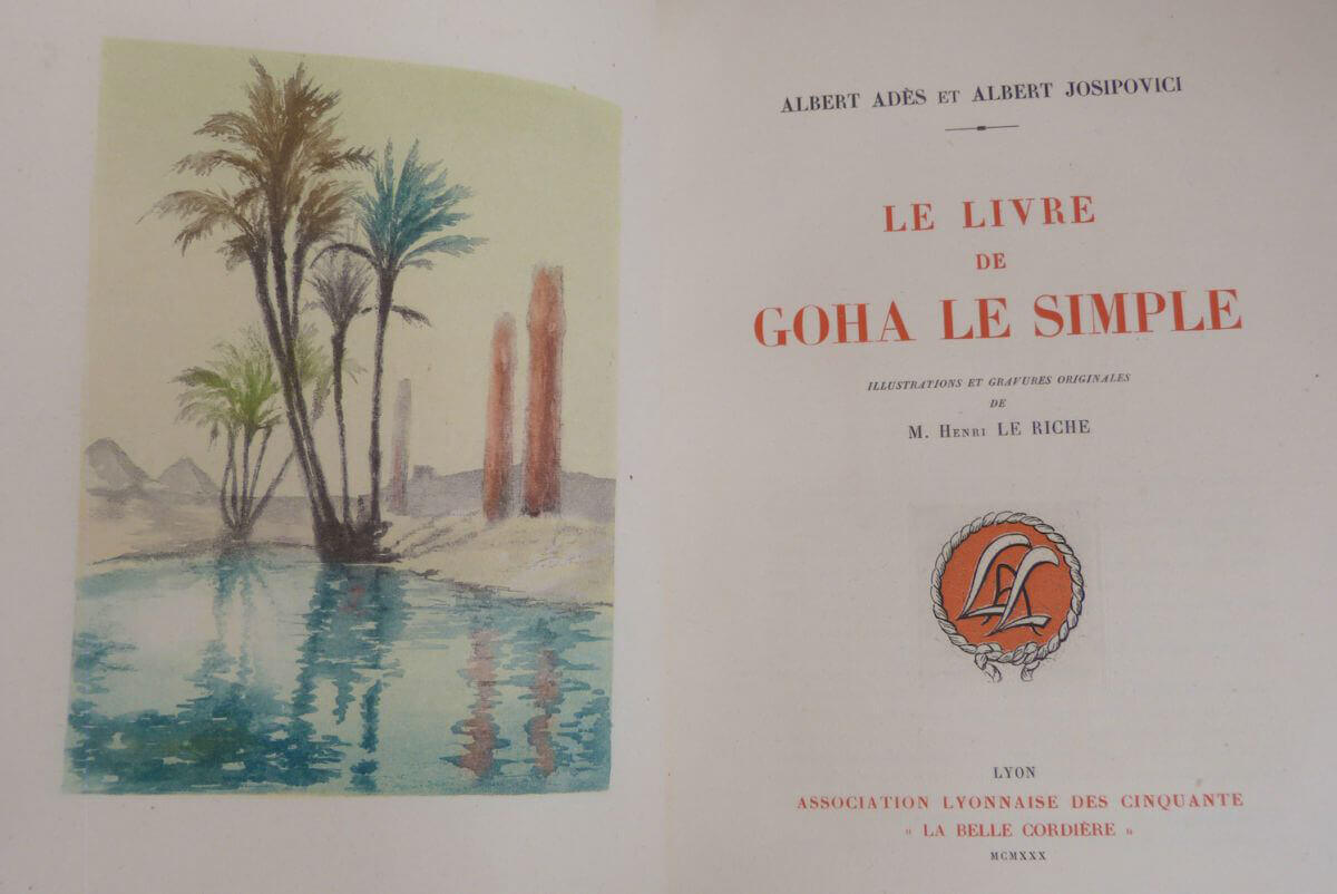 Le livre de Goha le Simple Ades et Josipovici