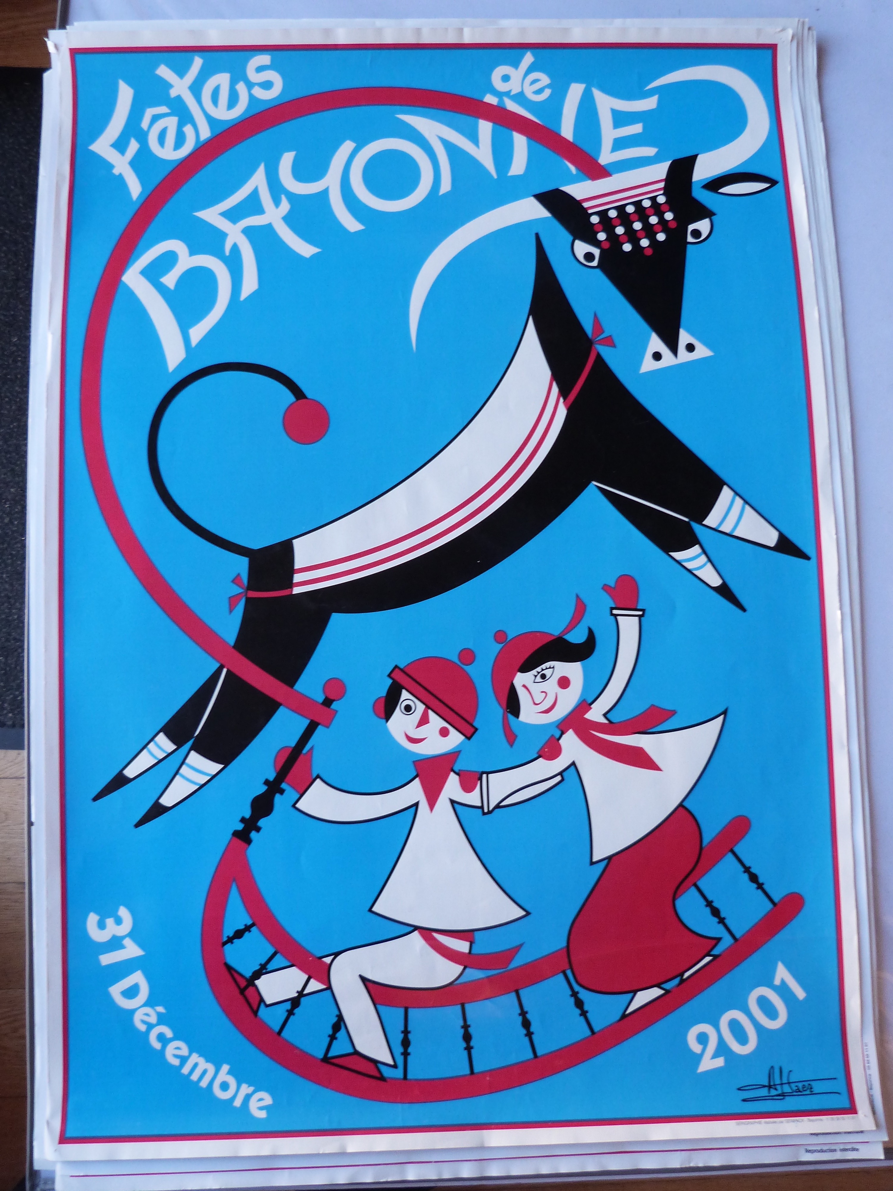 Affiche Fêtes de Bayonne 31 décembre 2001