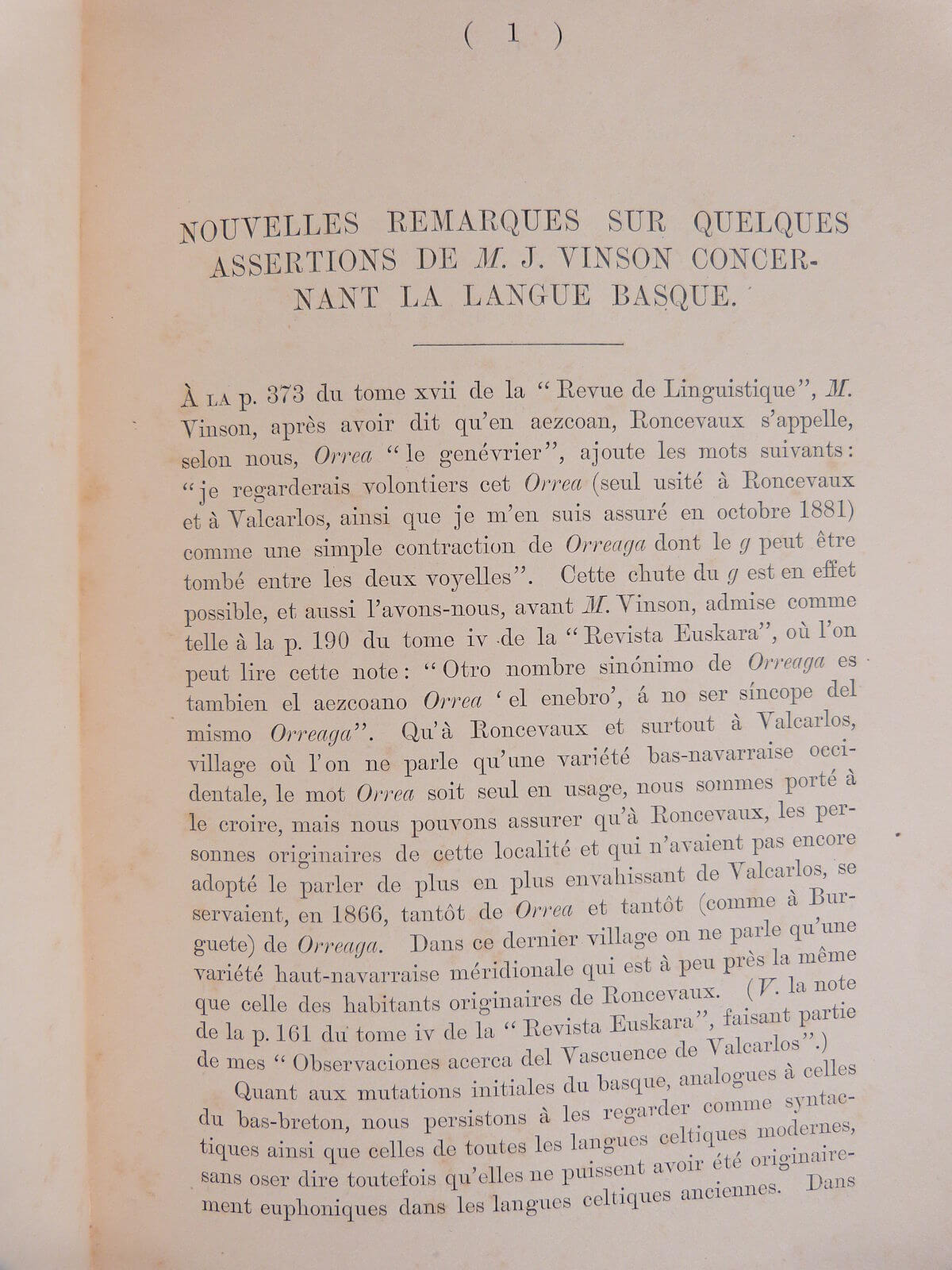 Nouvelles remarques sur la langue basque