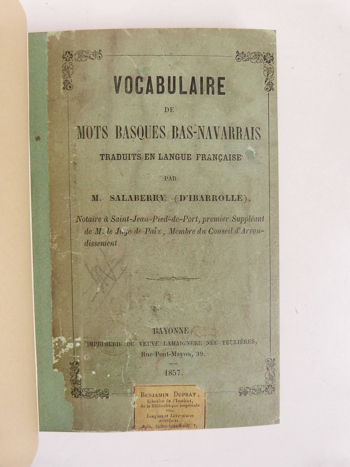 Vocabulaire de mots basques bas-navarrais