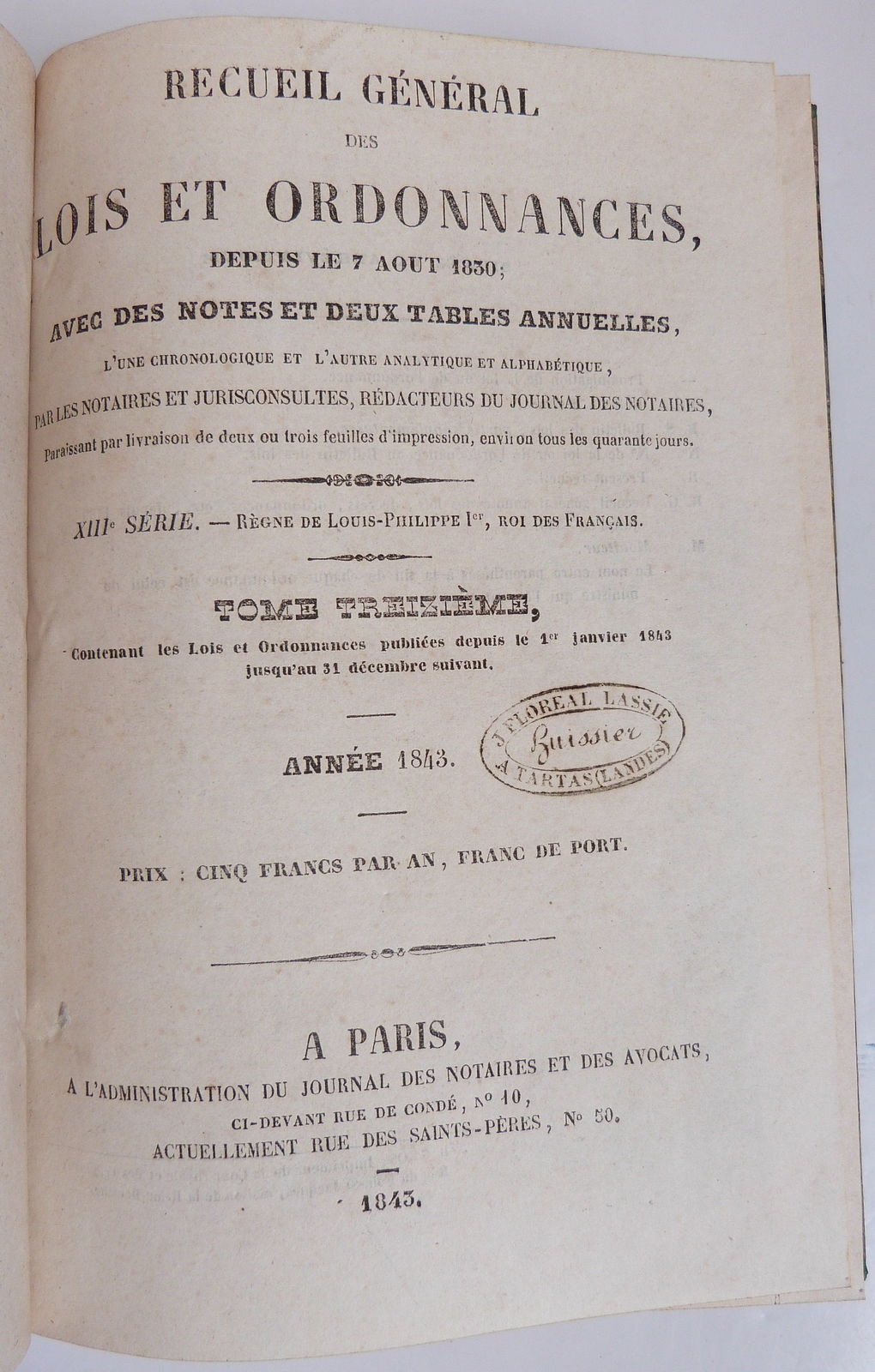 Recueil général des lois, décrets et arrêtés, depuis le 7 Août 1830