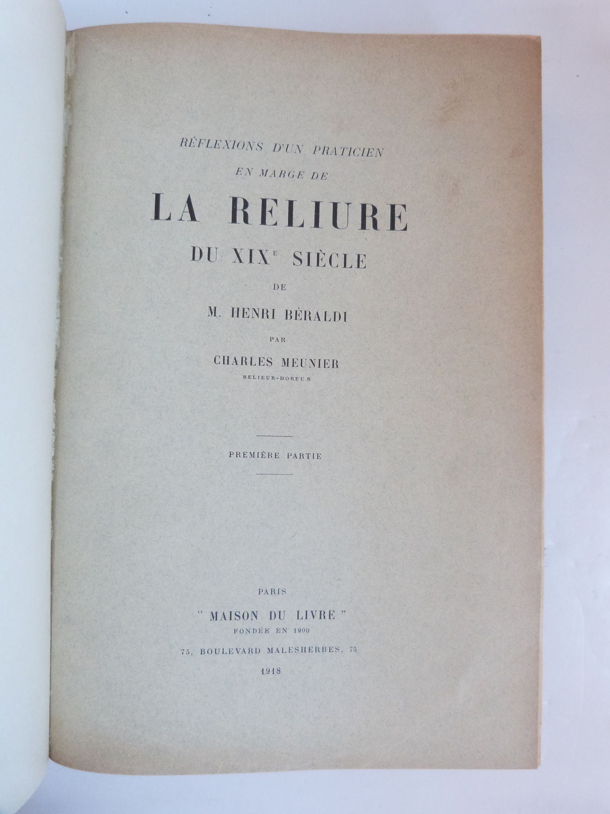 La reliure du XIXe siècle de M. Henri Béraldi