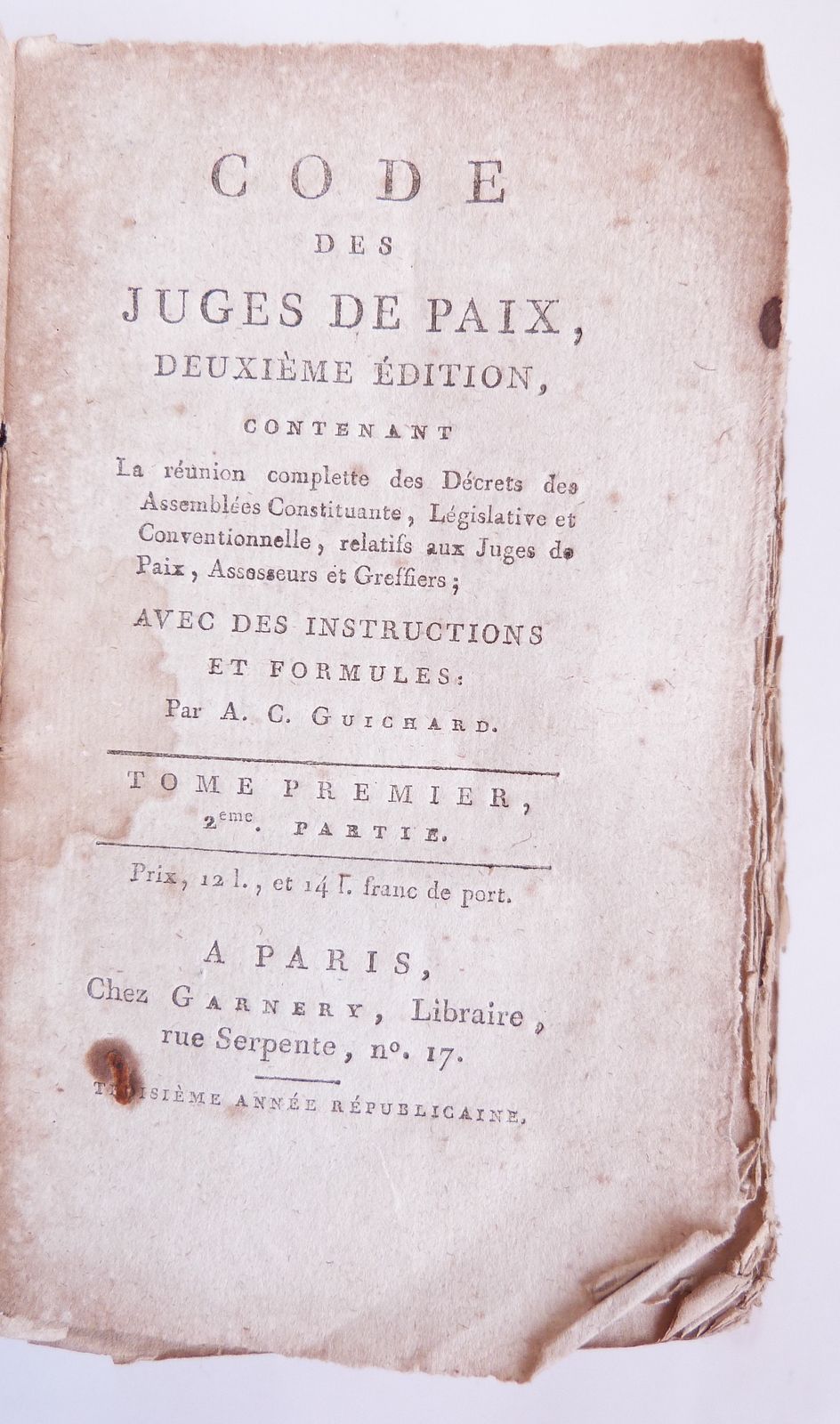 Code des juges de paix, deuxième édition