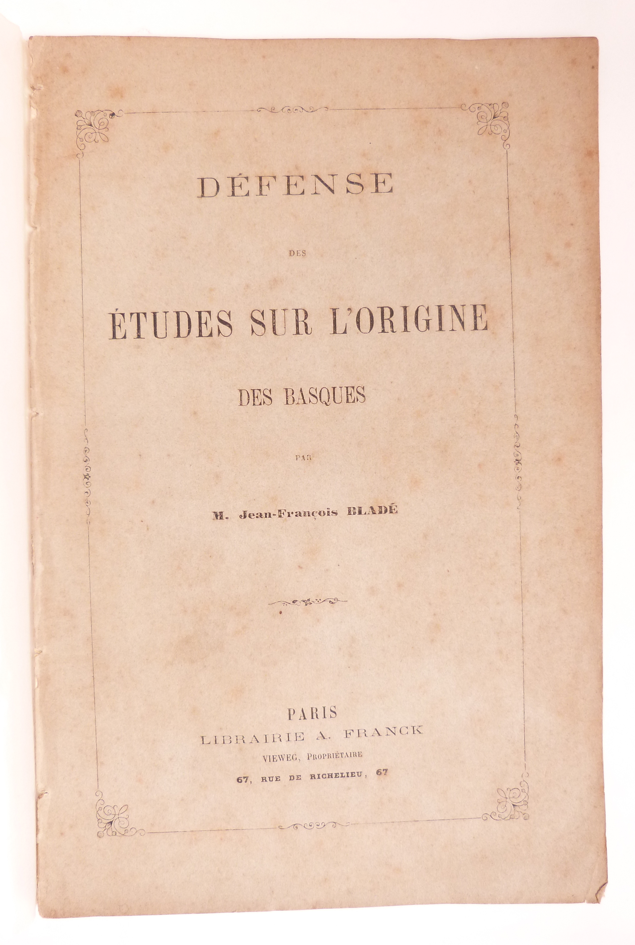 Défense des études sur l'origine des Basques