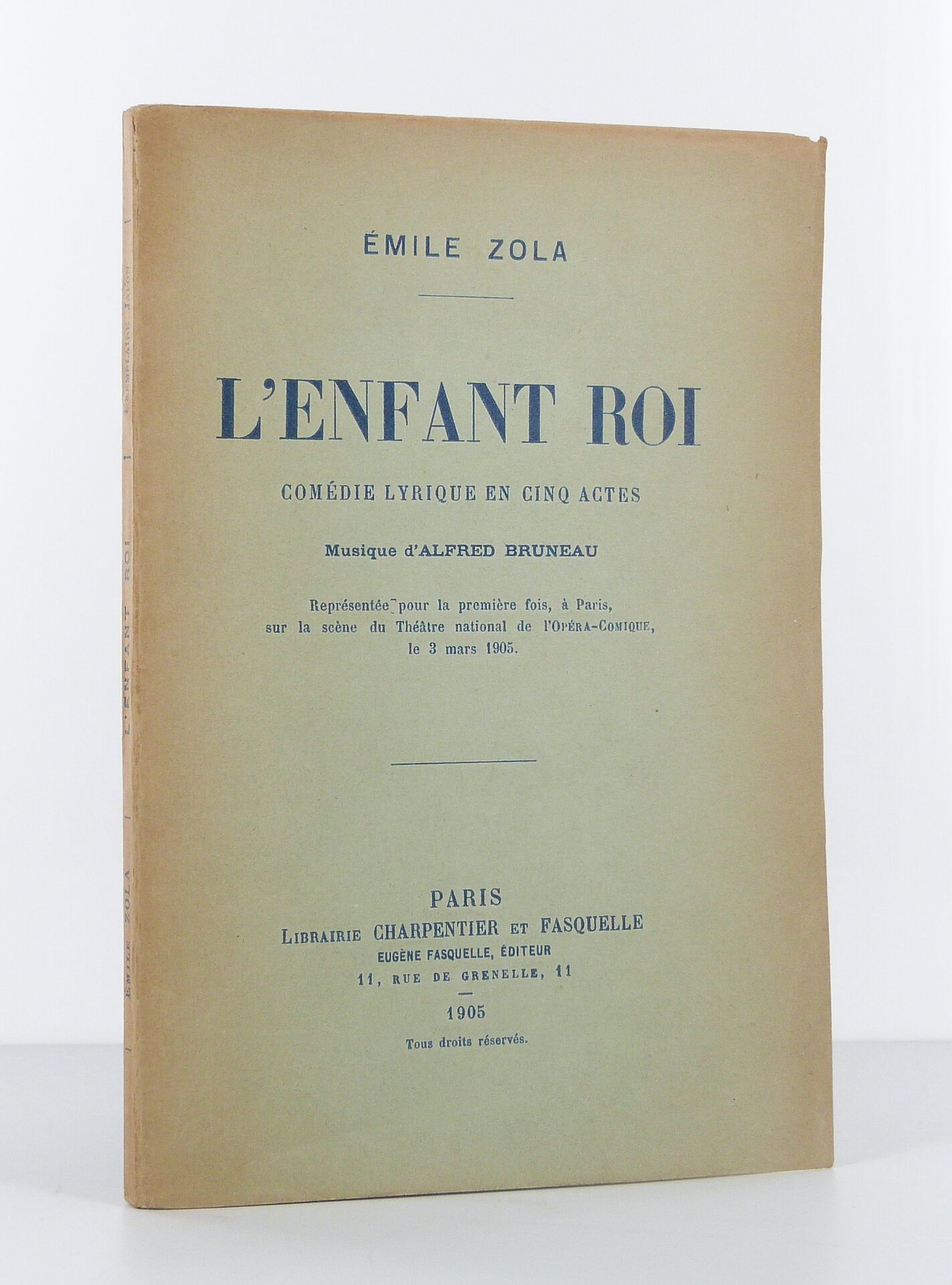 L'enfant roi, comédie lyrique en cinq actes