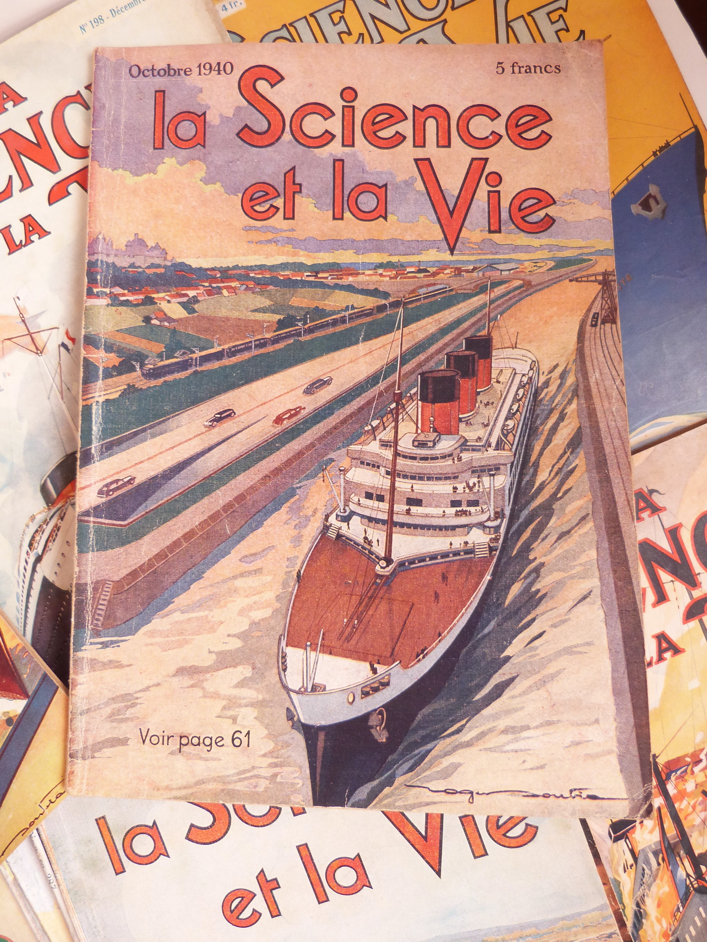 lot de 15 Science et Vie avec des couvertures bateaux.