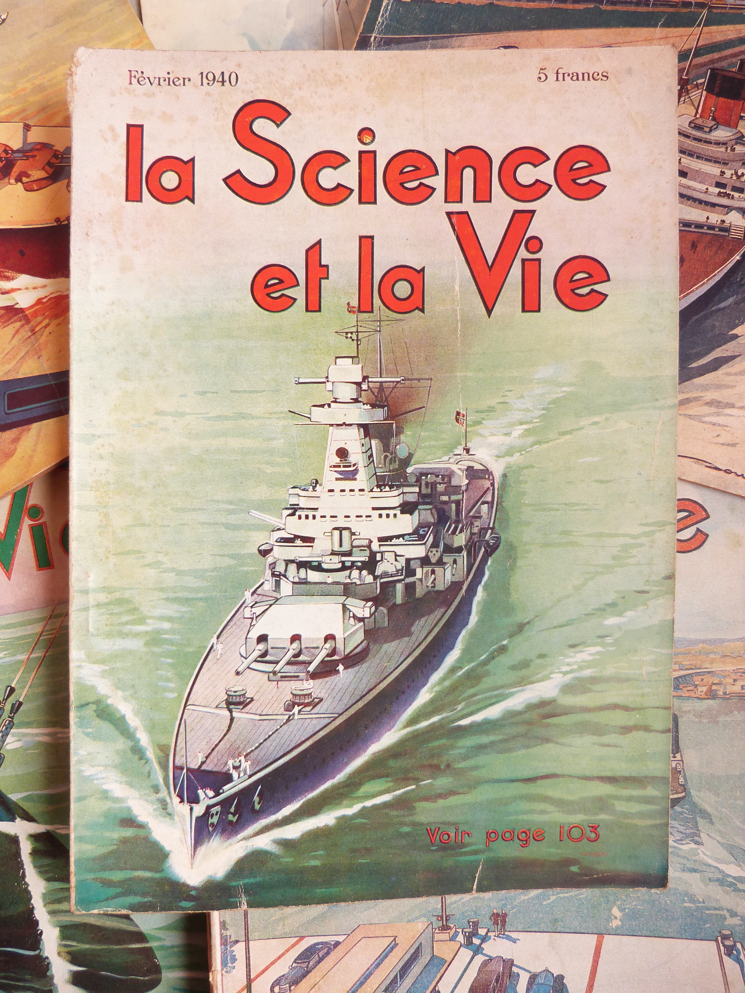 lot de 15 Science et Vie avec des couvertures bateaux.