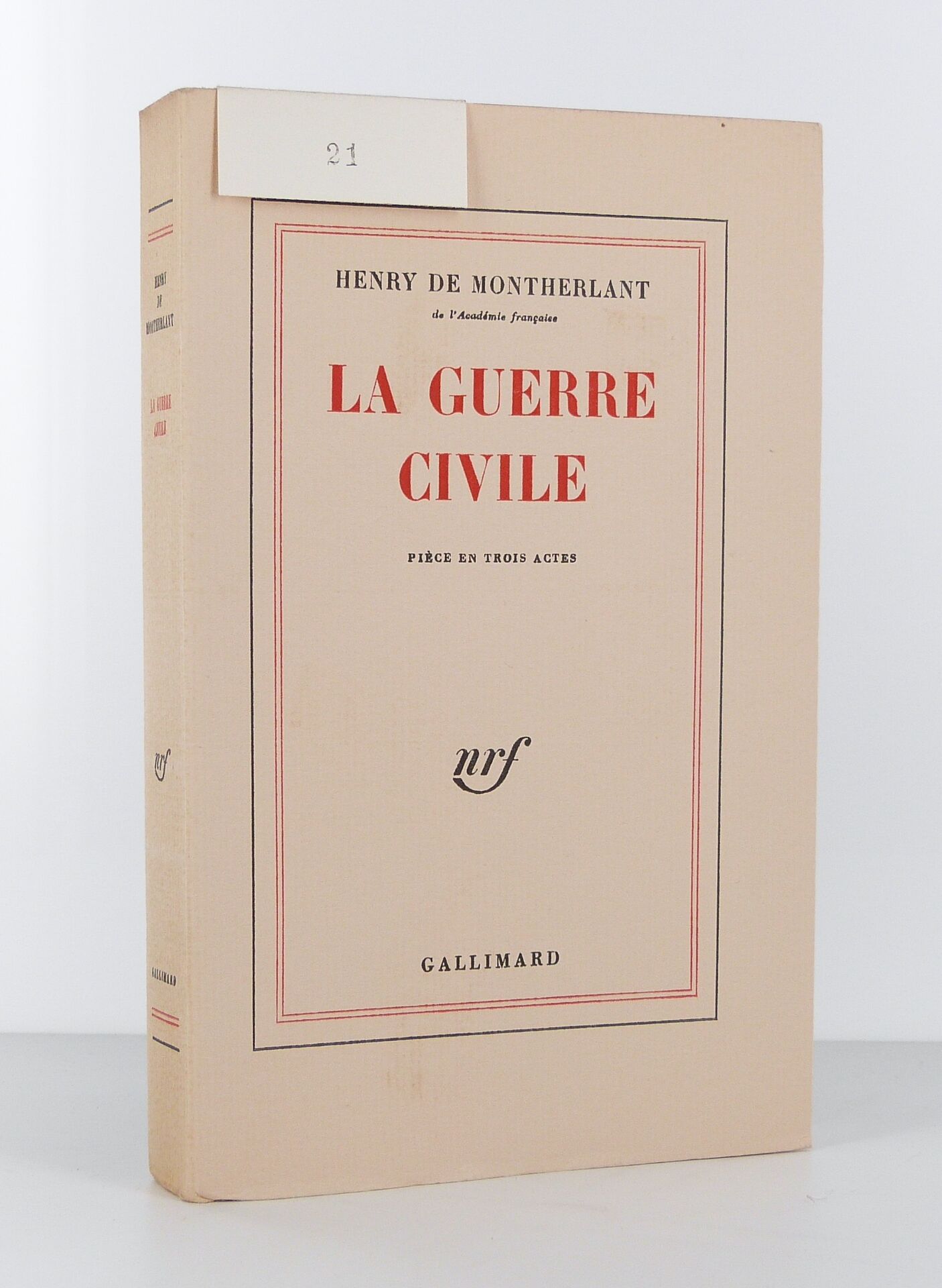 La guerre civile. Pièce en trois actes.