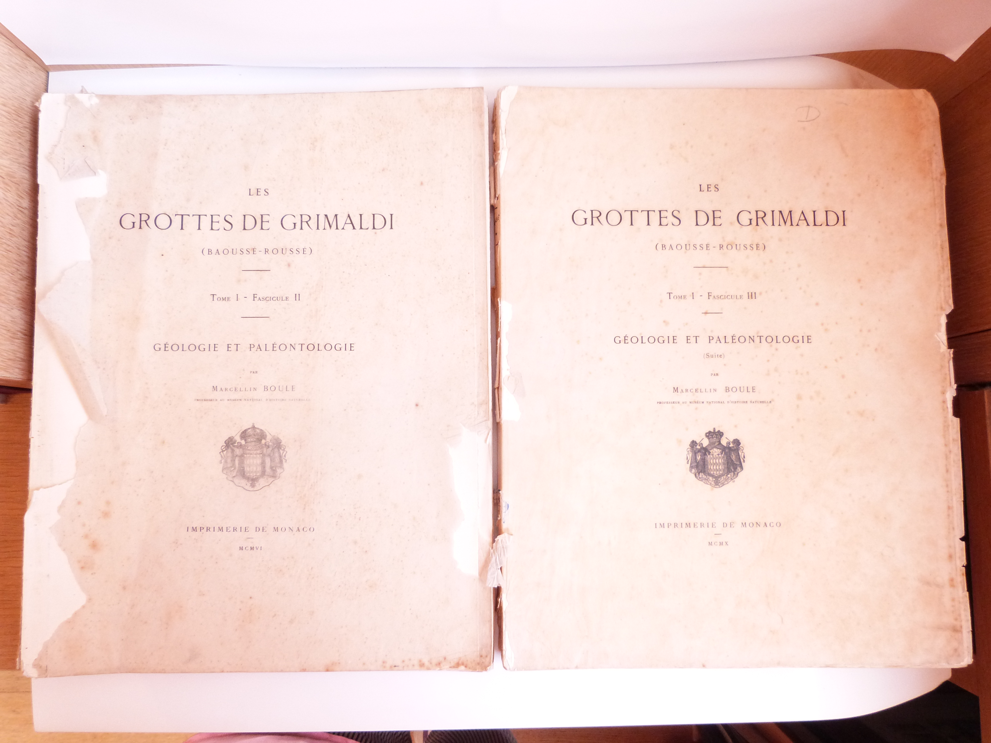 Les grottes de Grimaldi (Baousse-Rousse). Géologie et Paléontologie. Tome I - Fascicule II et Fascicule III.