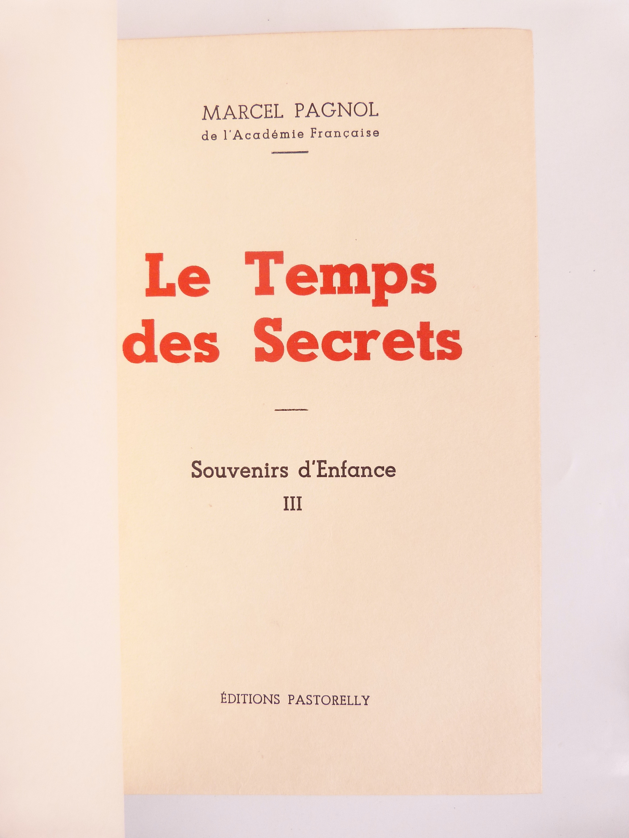 Souvenirs d'Enfance III. Le temps des secrets.