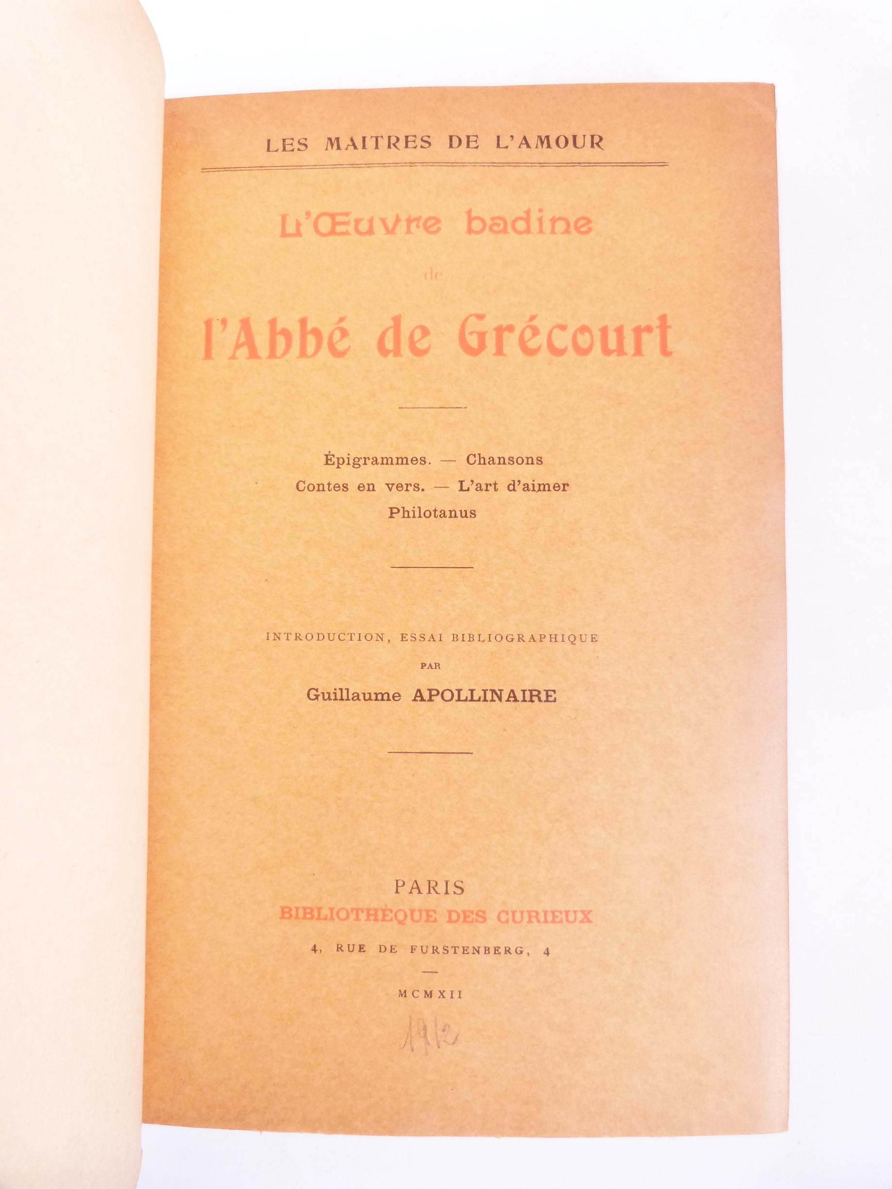 L'oeuvre badine de l'Abbé de Grécourt 