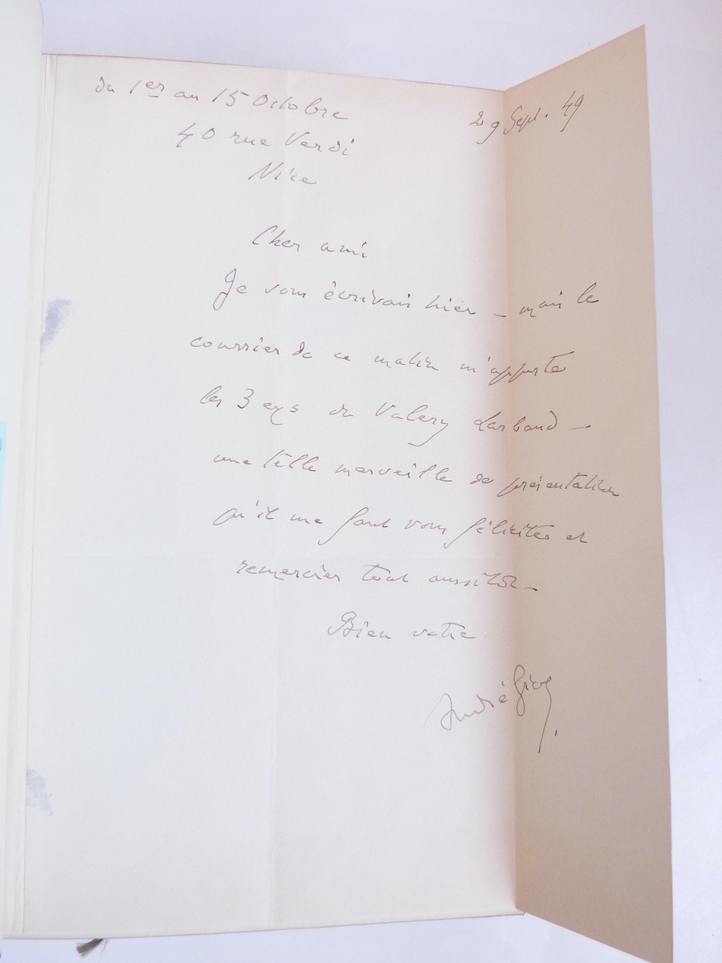 Lettres à André Gide