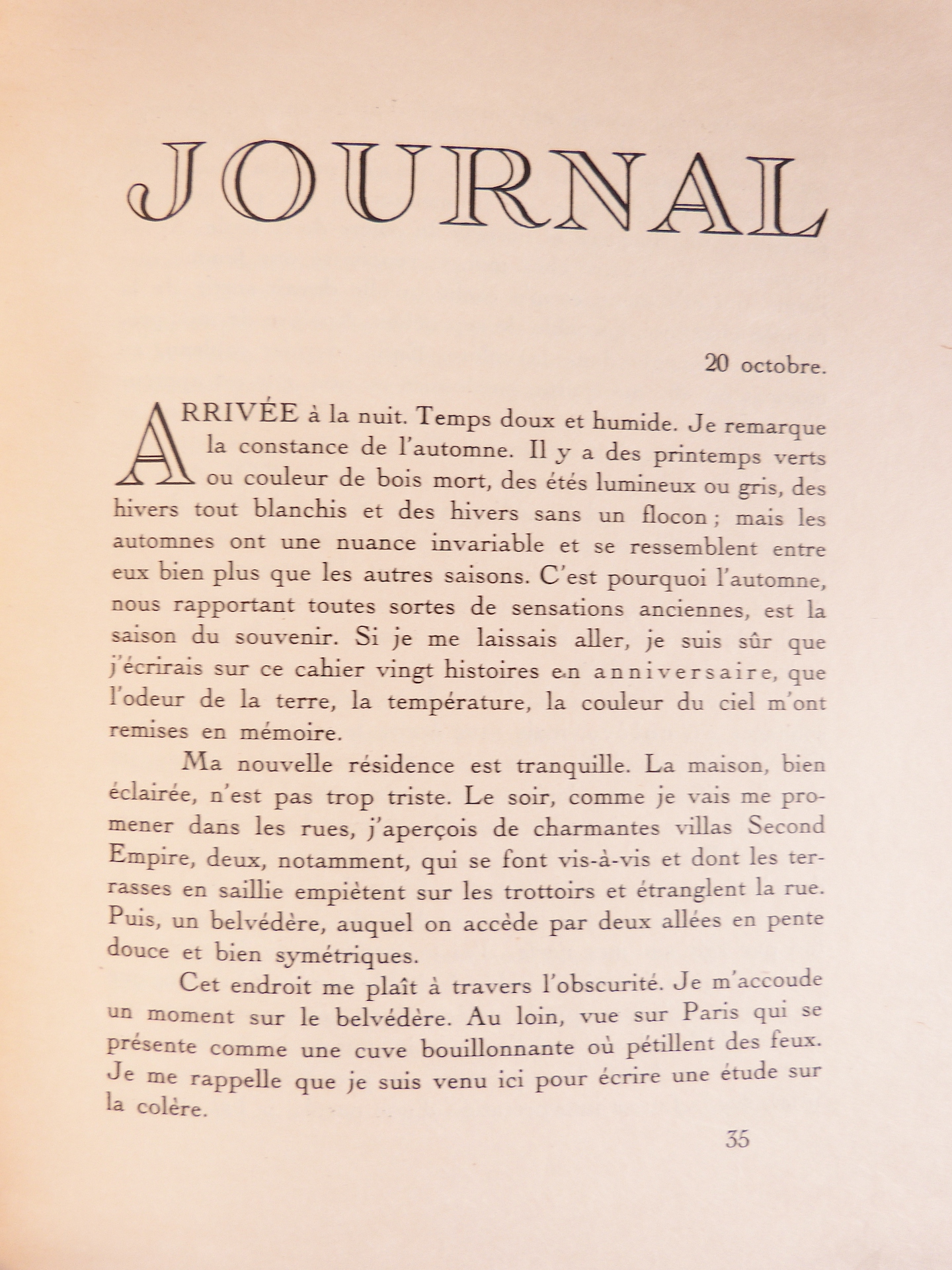 Colère suivi d’un Journal.