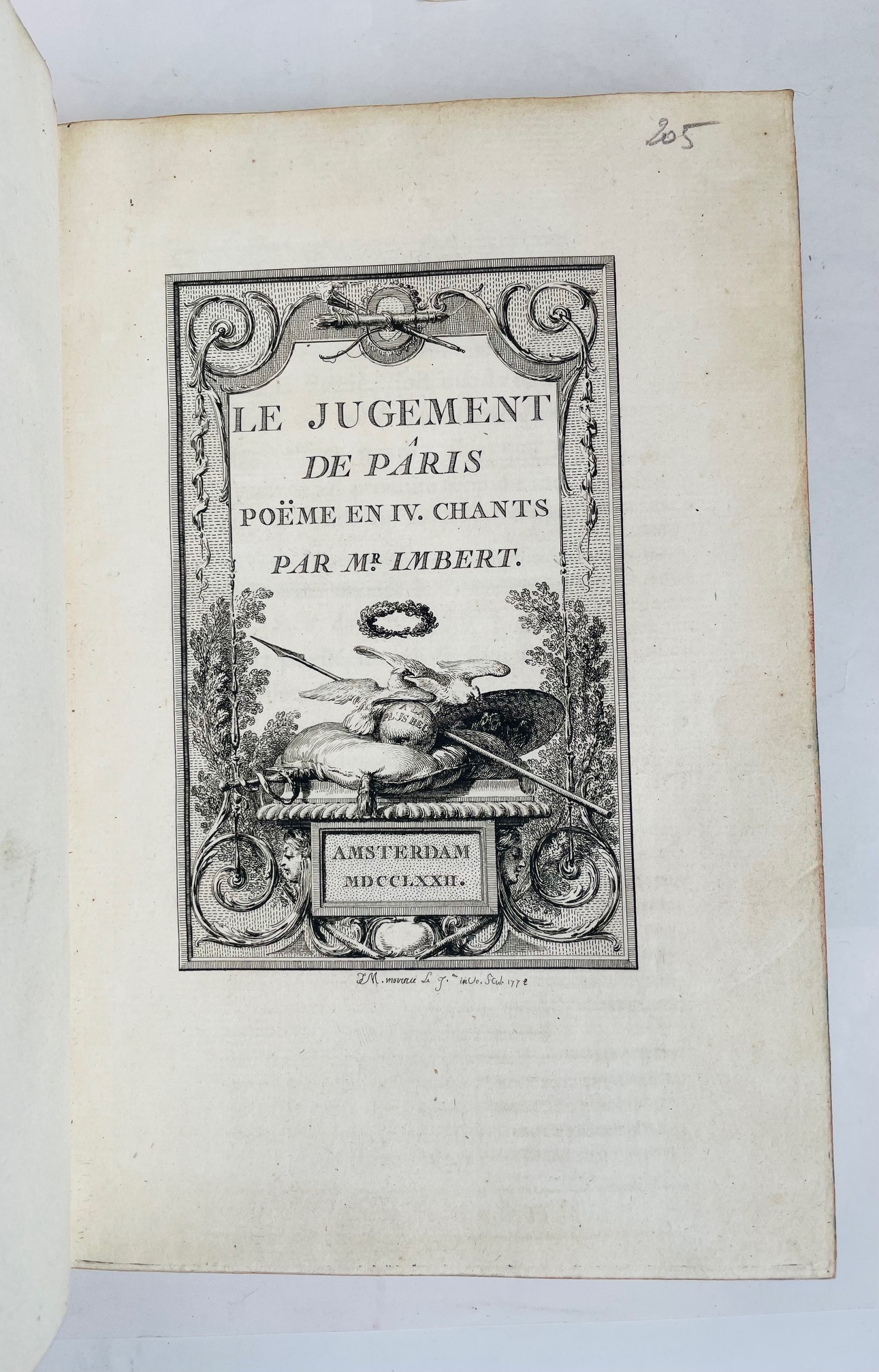 Le Jugement de Pâris, poème en IV. Chants